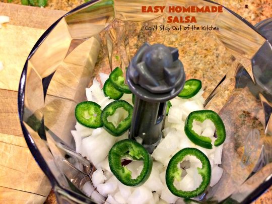 Easy Homemade Salsa | Can't Stay Out of the Kitchen | This incredibly delicious and easy 5-ingredient #salsa is terrific for any party. It's always a hit with everyone! #appetizer #TexMex #vegan #glutenfree