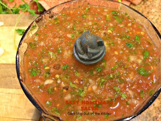 Easy Homemade Salsa | Can't Stay Out of the Kitchen | This incredibly delicious and easy 5-ingredient #salsa is terrific for any party. It's always a hit with everyone! #appetizer #TexMex #vegan #glutenfree