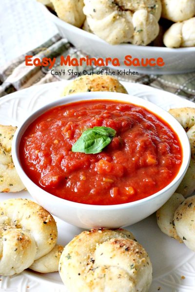 Easy Marinara Sauce | Can't Stay Out of the Kitchen | the most delicious homemade #marinarasauce. So quick and easy to make. Great with #pasta or #garlicbread. #Italian