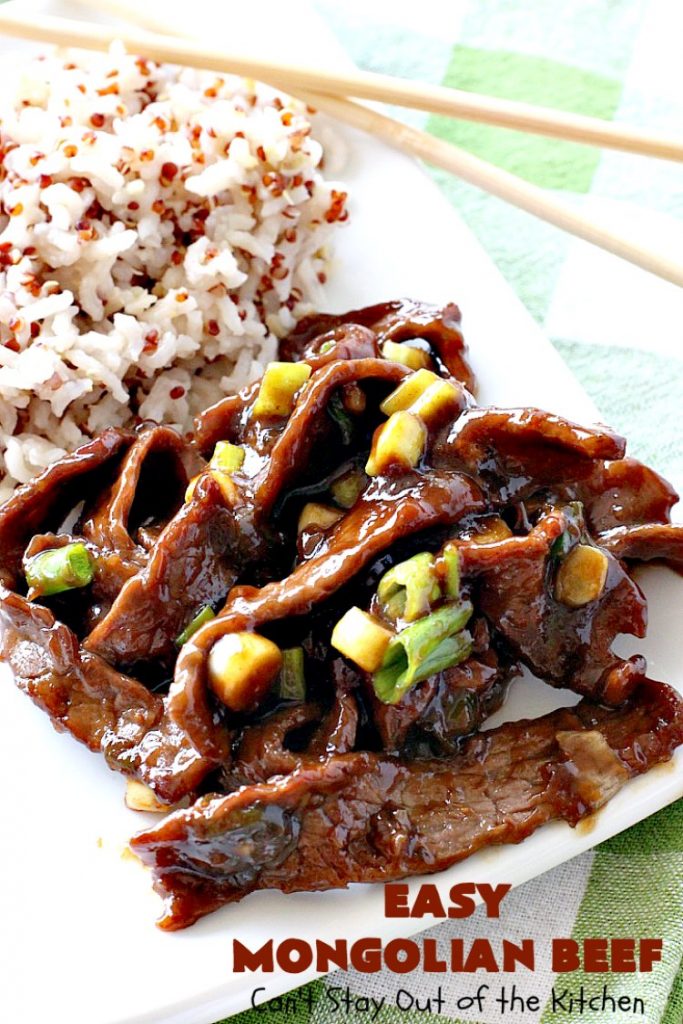 Easy 30-Minute Mongolian Beef | Can't Stay Out of the Kitchen | this is perfect for weeknight suppers when you need to have a meal ready in 30 minutes! This scrumptious #beef entree is absolutely terrific served over rice. #glutenfree