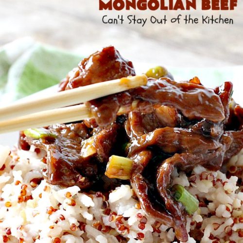 Easy 30-Minute Mongolian Beef | Can't Stay Out of the Kitchen | this is perfect for weeknight suppers when you need to have a meal ready in 30 minutes! This scrumptious #beef entree is absolutely terrific served over rice. #glutenfree