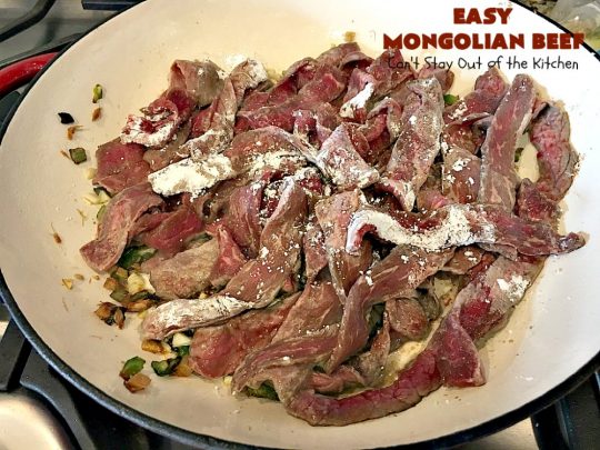 Easy 30-Minute Mongolian Beef | Can't Stay Out of the Kitchen | this is perfect for weeknight suppers when you need to have a meal ready in 30 minutes! This scrumptious #beef entree is absolutely terrific served over rice. #glutenfree