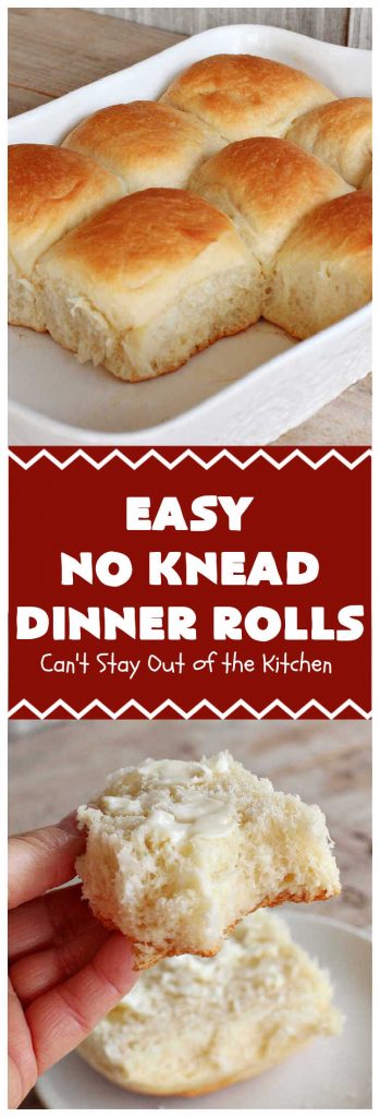 Easy No Knead Dinner Rolls | Can't Stay Out of the Kitchen | this incredibly easy 6-ingredient #recipe is the best #DinnerRoll recipe ever! The dough is kneaded in the #breadmaker so there's no kneading or stirring! If your family enjoys dinner rolls this is the perfect recipe for family, company or #holiday dinners. Everyone will rave over them and beg you to make them again! #bread #HolidaySideDish #NoKneadDinnerRolls #EasyNoKneadDinnerRolls #HolidayDinnerRolls #CompanyDinnerRolls