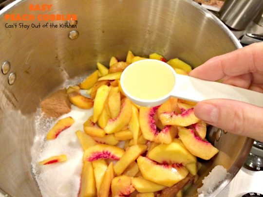 Easy Peach Cobbler | Can't Stay Out of the Kitchen | fantastic #peachcobbler recipe that's perfect for a #summer #dessert. #peaches