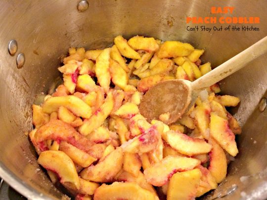 Easy Peach Cobbler | Can't Stay Out of the Kitchen | fantastic #peachcobbler recipe that's perfect for a #summer #dessert. #peaches