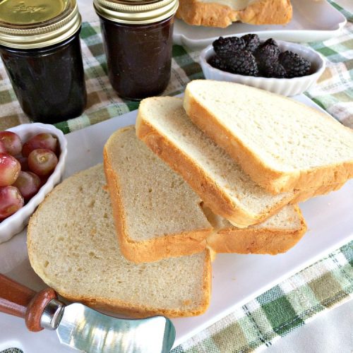 Easy White Bread | Can't Stay Out of the Kitchen | this easy homemade #bread recipe is made in the #breadmaker. It makes a delicious 2-pound loaf.