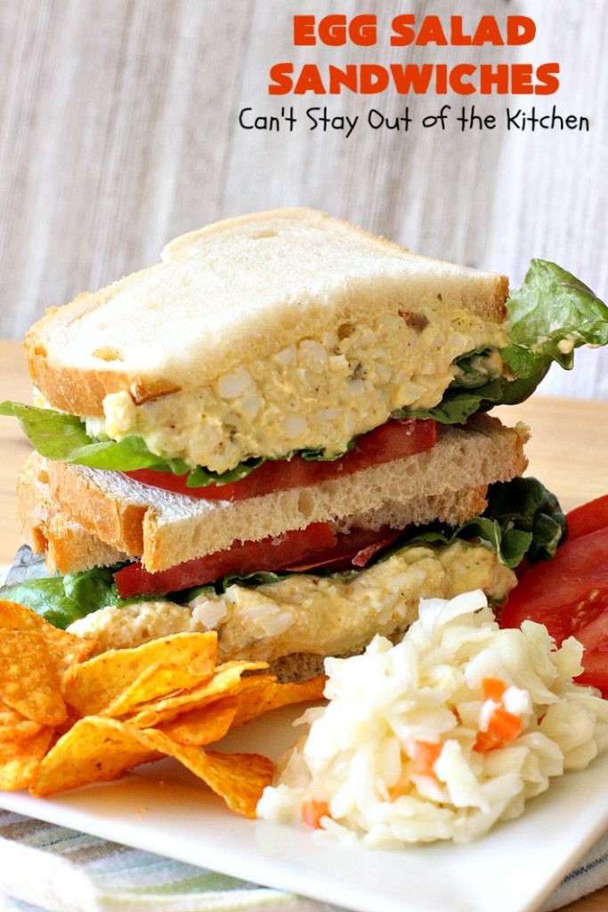 Egg Salad Sandwiches | Can't Stay Out of the Kitchen | this is our favorite #EggSalad #recipe. Anytime we have a lot of #eggs on hand, these #sandwiches are on the menu! We love this easy & delicious recipe. #EggSaladSandwiches #FavoriteEggSaladSandwiches #BestEggSaladSandwiches