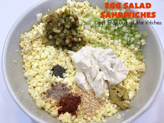 Egg Salad Sandwiches | Can't Stay Out of the Kitchen | this is our favorite #EggSalad #recipe. Anytime we have a lot of #eggs on hand, these #sandwiches are on the menu! We love this easy & delicious recipe. #EggSaladSandwiches #FavoriteEggSaladSandwiches #BestEggSaladSandwiches