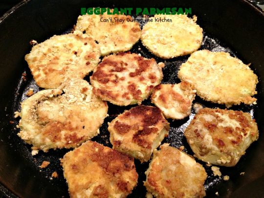 Eggplant Parmesan | Can't Stay Out of the Kitchen | this is my favorite #recipe for #EggplantParmesan. It's absolutely scrumptious & terrific for a side dish or as a main dish for #MeatlessMondays. It's gooey & cheesy from #Parmesan & #MozzarellaCheese. #Italian #ItalianMainDish #eggplant #BestEggplantParmesan