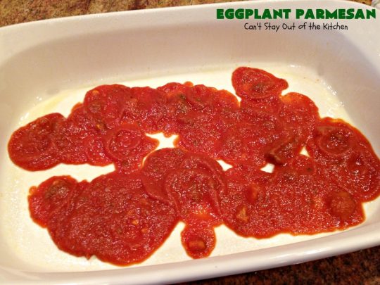 Eggplant Parmesan | Can't Stay Out of the Kitchen | this is my favorite #recipe for #EggplantParmesan. It's absolutely scrumptious & terrific for a side dish or as a main dish for #MeatlessMondays. It's gooey & cheesy from #Parmesan & #MozzarellaCheese. #Italian #ItalianMainDish #eggplant #BestEggplantParmesan