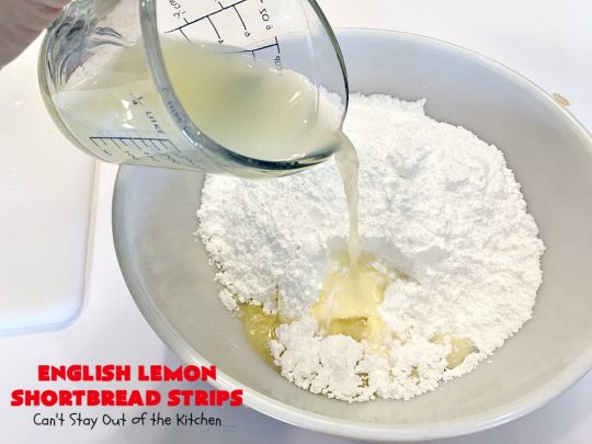 English Lemon Shortbread Strips | Can't Stay Out of the Kitchen | these amazing #lemon bars have a lemony icing to die for. They're terrific for #holiday parties, #Christmas #cookie exchanges or #tailgating. #dessert