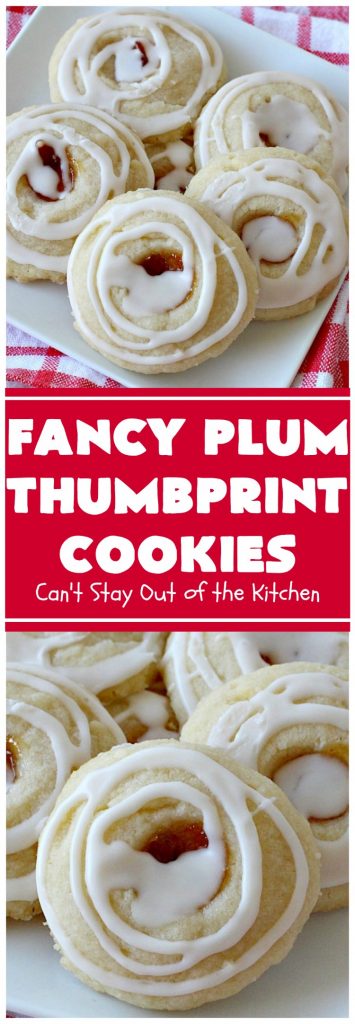 Fancy Plum Thumbprint Cookies | Can't Stay Out of the Kitchen | marvelous #cookie for any kind of #holiday, backyard BBQ, potluck or family reunion. #dessert