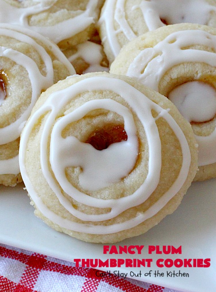 Fancy Plum Thumbprint Cookies | Can't Stay Out of the Kitchen | marvelous #cookie for any kind of #holiday, backyard BBQ, potluck or family reunion. #dessert