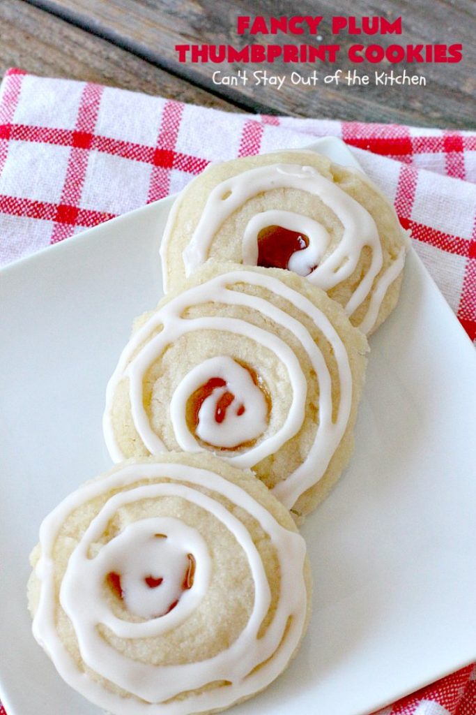 Fancy Plum Thumbprint Cookies | Can't Stay Out of the Kitchen | marvelous #cookie for any kind of #holiday, backyard BBQ, potluck or family reunion. #dessert
