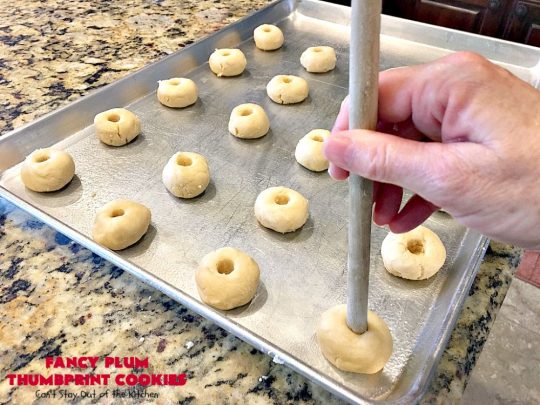 Fancy Plum Thumbprint Cookies | Can't Stay Out of the Kitchen | marvelous #cookie for any kind of #holiday, backyard BBQ, potluck or family reunion. #dessert