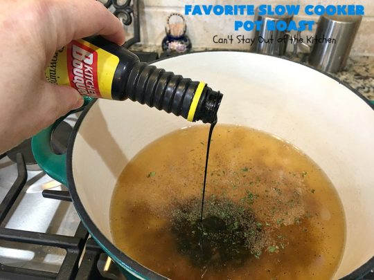 Favorite Slow Cooker Pot Roast | Can't Stay Out of the Kitchen | this family favorite #recipe always gets rave reviews whenever we make it. The #gravy is wonderful. If you enjoy #PotRoast this easy #SlowCooker version is perfect for you! #potatoes #carrots #mushrooms #beef #FavoriteSlowCookerPotRoast