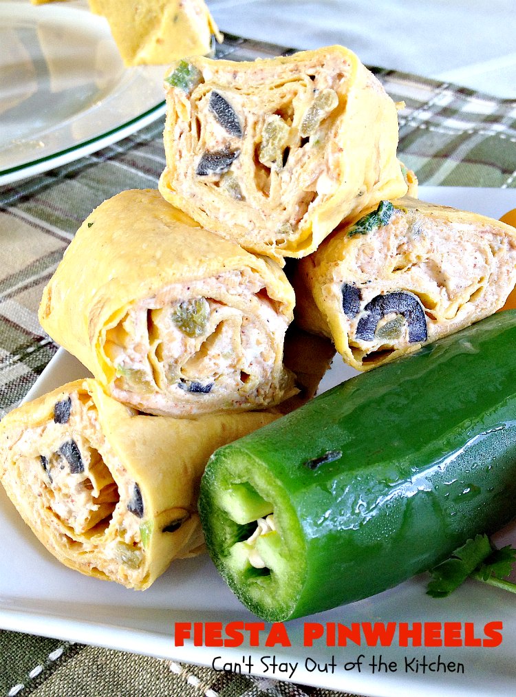 Fiesta Pinwheels | Can't Stay Out of the Kitchen | these fantastic #TexMex #Pinwheels are the perfect #appetizer for game days, #tailgating parties or potlucks. They're easy to make too. #CincoDeMayo #tortillas