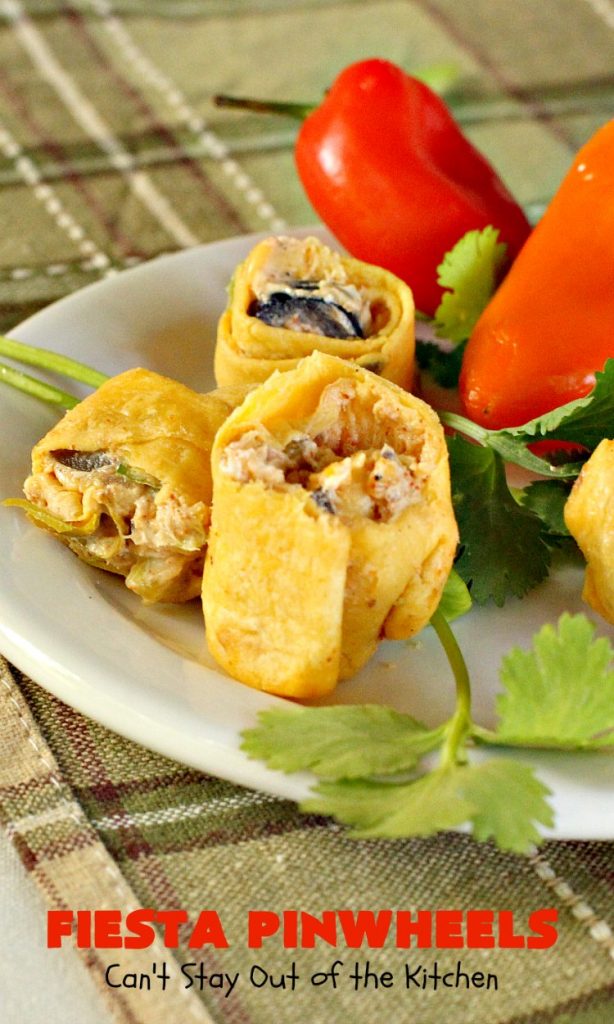Fiesta Pinwheels | Can't Stay Out of the Kitchen | these fantastic #TexMex #Pinwheels are the perfect #appetizer for game days, #tailgating parties or potlucks. They're easy to make too. #CincoDeMayo #tortillas