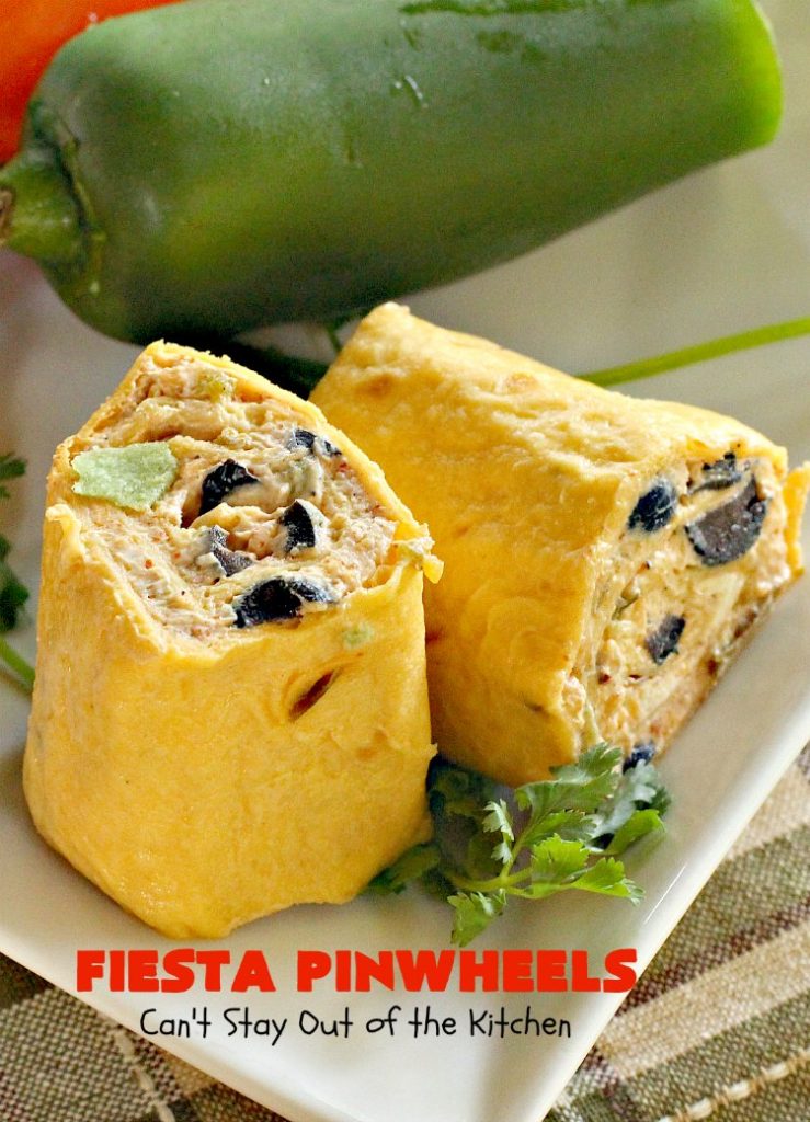 Fiesta Pinwheels | Can't Stay Out of the Kitchen | these fantastic #TexMex #Pinwheels are the perfect #appetizer for game days, #tailgating parties or potlucks. They're easy to make too. #CincoDeMayo #tortillas