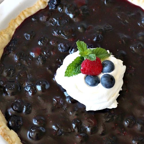 Fresh Blueberry Pie | Can't Stay Out of the Kitchen | this amazing #blueberrypie #recipe can be made in about 15-20 minutes! It's terrific for company or #holidays like #FathersDay or #FourthofJuly. Our company raved over this delicious #pie. #dessert