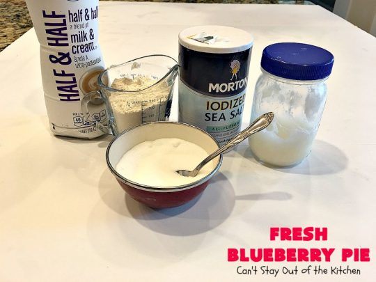 Fresh Blueberry Pie | Can't Stay Out of the Kitchen | this amazing #blueberrypie #recipe can be made in about 15-20 minutes! It's terrific for company or #holidays like #FathersDay or #FourthofJuly. Our company raved over this delicious #pie. #dessert