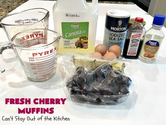 Fresh Cherry Muffins | Can't Stay Out of the Kitchen | these luscious #cherry #muffins are out of this world! They're terrific for a #holiday #breakfast. Every bite will have you drooling! #cherrymuffins #holidaybreakfast