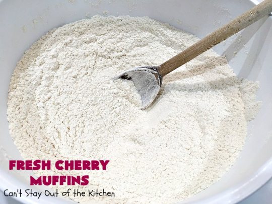 Fresh Cherry Muffins | Can't Stay Out of the Kitchen | these luscious #cherry #muffins are out of this world! They're terrific for a #holiday #breakfast. Every bite will have you drooling! #cherrymuffins #holidaybreakfast