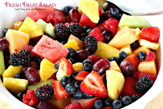 Fresh Fruit Salad | Can't Stay Out of the Kitchen | delicious #fruitsalad that's great to make for summer potlucks & #holidays. #fruit #salad #glutenfree #vegan