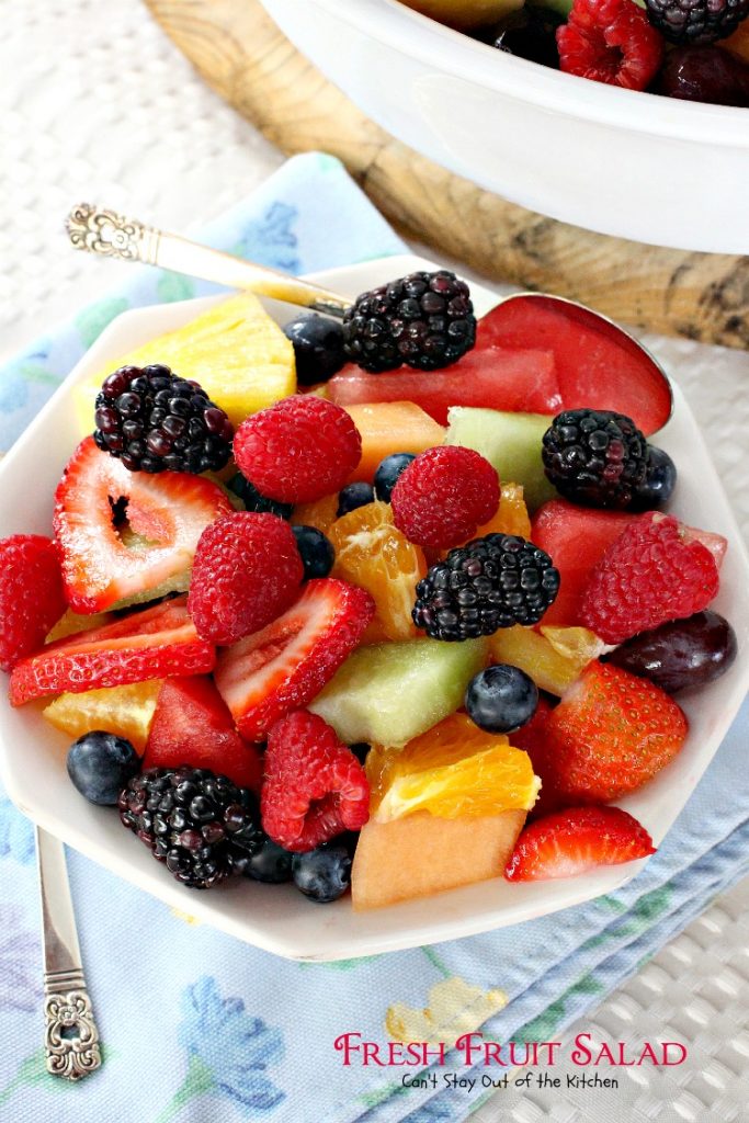 Fresh Fruit Salad | Can't Stay Out of the Kitchen | delicious #fruitsalad that's great to make for summer potlucks & #holidays. #fruit #salad #glutenfree #vegan