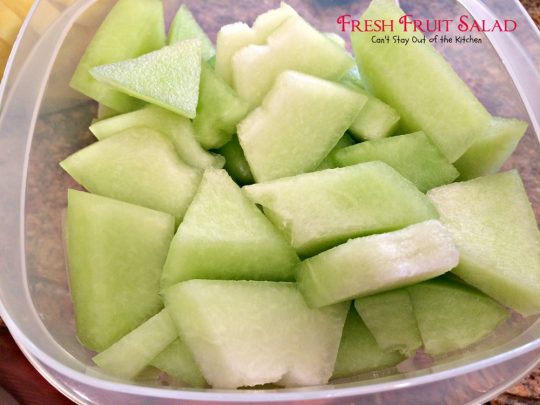 Fresh Fruit Salad | Can't Stay Out of the Kitchen | delicious #fruitsalad that's great to make for summer potlucks & #holidays. #fruit #salad #glutenfree #vegan