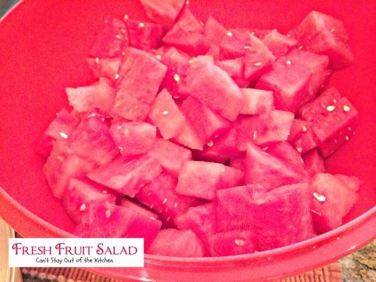 Fresh Fruit Salad | Can't Stay Out of the Kitchen | delicious #fruitsalad that's great to make for summer potlucks & #holidays. #fruit #salad #glutenfree #vegan