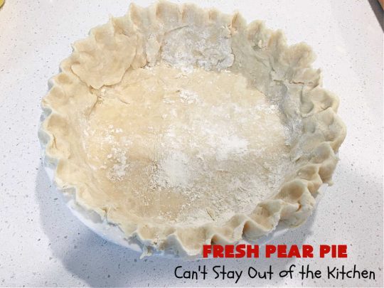 Fresh Pear Pie | Can't Stay Out of the Kitchen | this fabulous #dessert is made with fresh #pears & is so delicious it's swoon-worthy! Every bite will rock your world. We served it for #Thanksgiving but it's great for any #holiday or family dinner. #HolidayDessert #PearDessert #FreshPearPie
