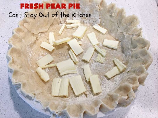Fresh Pear Pie | Can't Stay Out of the Kitchen | this fabulous #dessert is made with fresh #pears & is so delicious it's swoon-worthy! Every bite will rock your world. We served it for #Thanksgiving but it's great for any #holiday or family dinner. #HolidayDessert #PearDessert #FreshPearPie