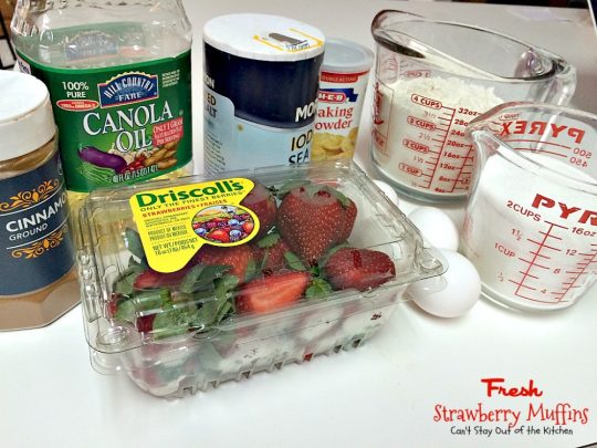 Fresh Strawberry Muffins | Can't Stay Out of the Kitchen | these lovely #muffins are so quick and easy to make. They're a great #holiday favorite, but something you can whip up any time of the year. #strawberries
