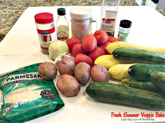 Fresh Summer Veggie Bake | Can't Stay Out of the Kitchen | this delicious #vegetable Tian is incredibly tasty & easy to make. It's also healthy, low calorie & #glutenfree. #zucchini #tomatoes #parmesancheese