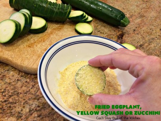 Fried Eggplant, Yellow Squash or Zucchini | Can't Stay Out of the Kitchen | this easy 3-ingredient #recipe is our favorite way to enjoy #zucchini, #YellowSquash or #Eggplant. #Squash #GlutenFree #FriedEggplantYellowSquashOrZucchini