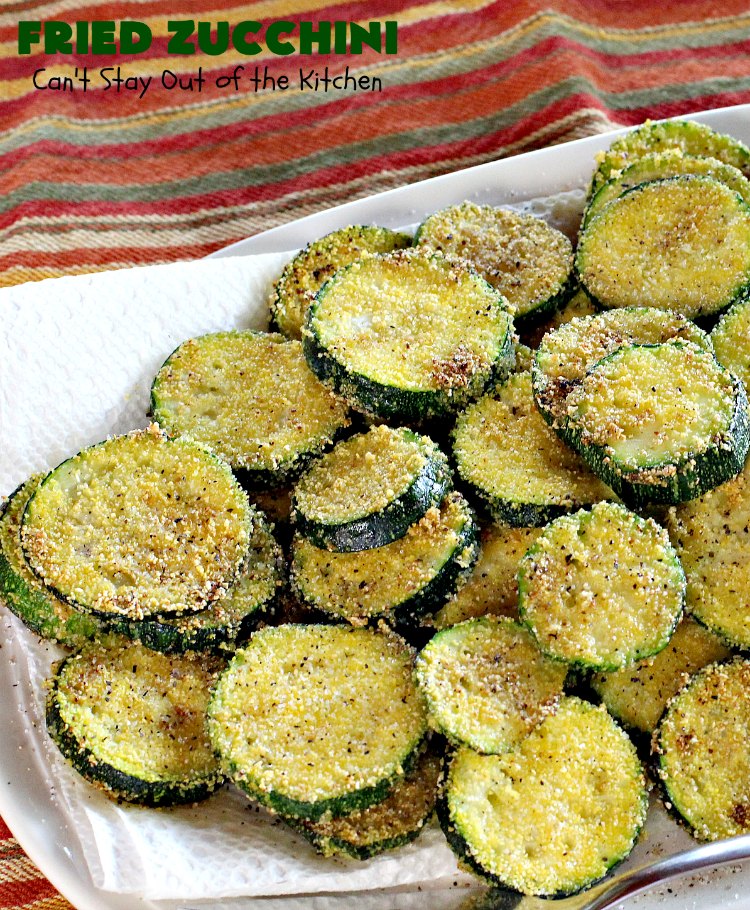 Fried Zucchini | Can't Stay Out of the Kitchen | this is the most delicious way to serve #zucchini. It's quick & easy & absolutely mouthwatering. #GlutenFree #SideDish #FriedZucchini #GlutenFreeSideDish #Southern #cornmeal #SouthernSideDish