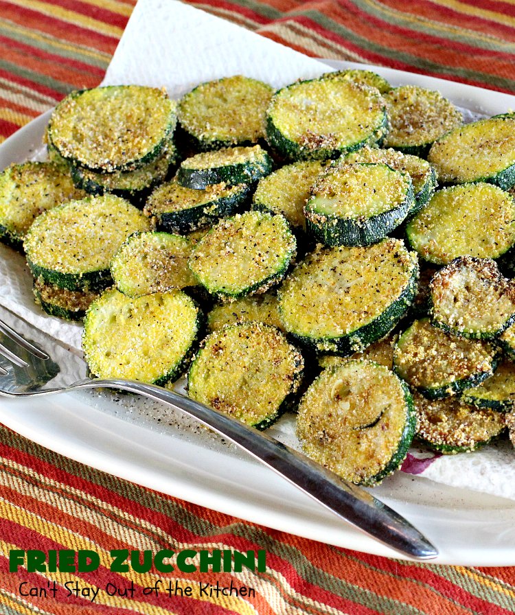 Fried Zucchini | Can't Stay Out of the Kitchen | this is the most delicious way to serve #zucchini. It's quick & easy & absolutely mouthwatering. #GlutenFree #SideDish #FriedZucchini #GlutenFreeSideDish #Southern #cornmeal #SouthernSideDish
