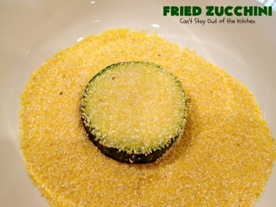 Fried Zucchini | Can't Stay Out of the Kitchen | this is the most delicious way to serve #zucchini. It's quick & easy & absolutely mouthwatering. #GlutenFree #SideDish #FriedZucchini #GlutenFreeSideDish #Southern #cornmeal #SouthernSideDish