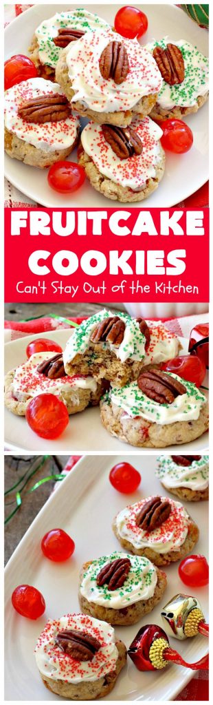 Fruitcake Cookies | Can't Stay Out of the Kitchen | we couldn't believe how fantastic these #Christmas #cookies were. They're great for #holiday baking. #cherries #apricots #fruitcake #dessert