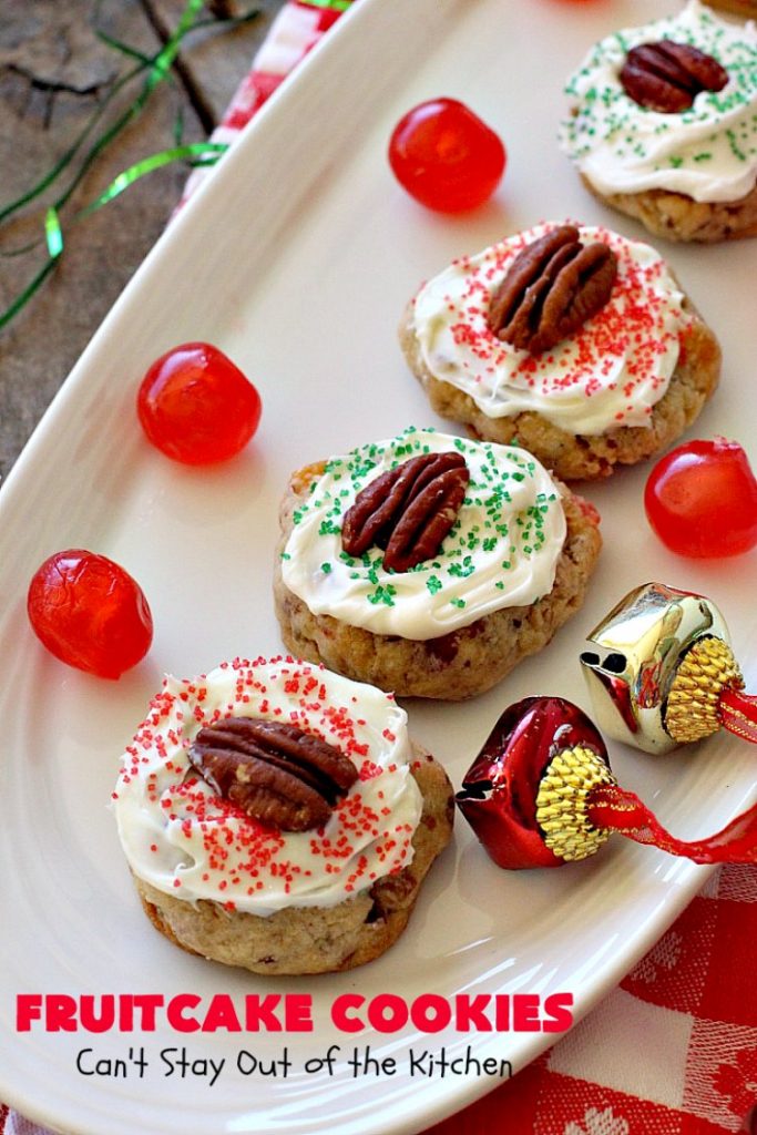 Fruitcake Cookies | Can't Stay Out of the Kitchen | we couldn't believe how fantastic these #Christmas #cookies were. They're great for #holiday baking. #cherries #apricots #fruitcake #dessert