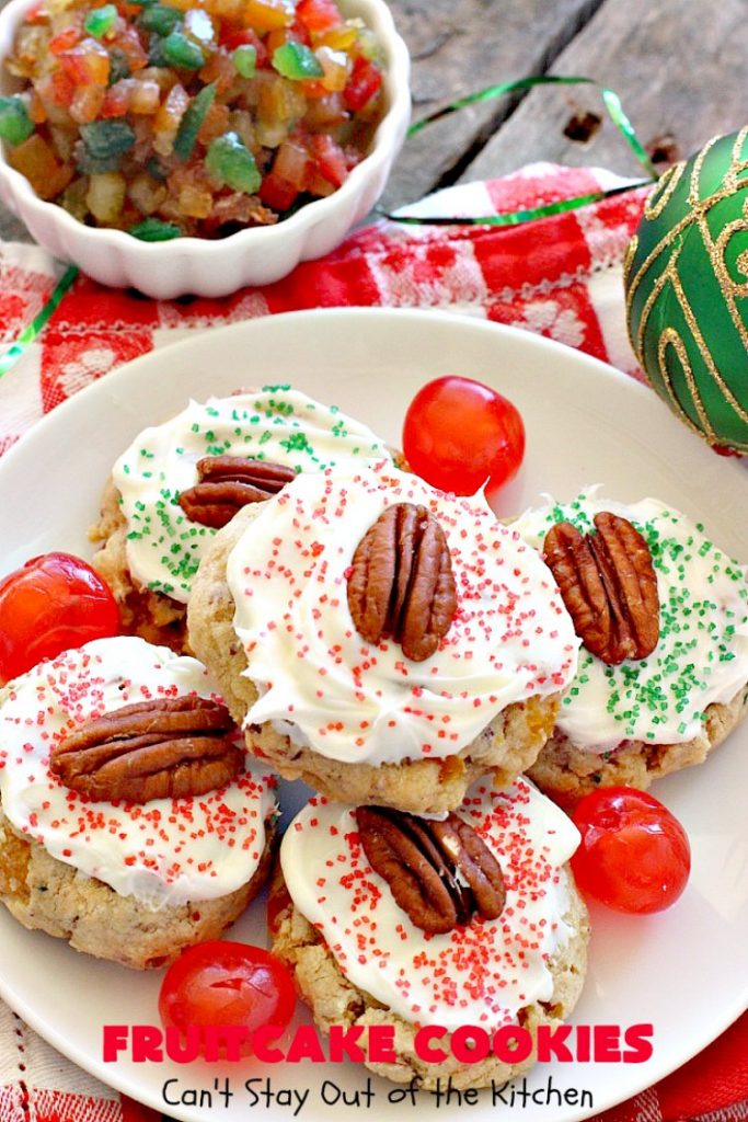 Fruitcake Cookies | Can't Stay Out of the Kitchen | we couldn't believe how fantastic these #Christmas #cookies were. They're great for #holiday baking. #cherries #apricots #fruitcake #dessert