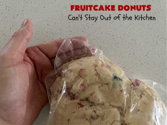 Fruitcake Donuts | Can't Stay Out of the Kitchen | #FruitcakeDonuts are divine! These heavenly #donuts are filled with #fruitcake mix & laced with #AlmondExtract which greatly increases the flavor. #Almond icing & #RainbowSprinkles amp up the flavors even more! Perfect for #Thanksgiving or #Christmas #breakfast or #brunch. #CandiedCherries #CandiedPineapple #ParadiseFruit #HolidayBreakfast #holiday