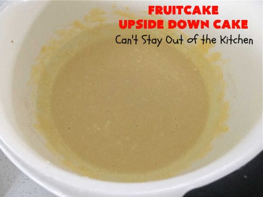 Fruitcake Upside Down Cake | Can't Stay Out of the Kitchen | this moist & delicious #cake is nothing like traditional #Fruitcake. This #UpsideDownCake is moist, drool-worthy & full of flavor. It will wow your #holiday company & friends. Beautiful, elegant & festive enough for any holiday party or gala. #HolidayDessert #FruitcakeDessert #FruitcakeUpsideDownCake #ParadiseCandiedFruit #ParadiseFruitCompany