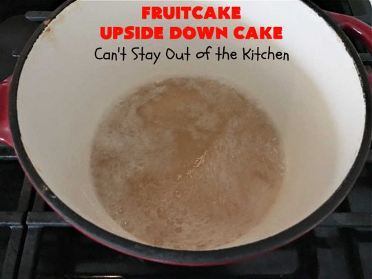 Fruitcake Upside Down Cake | Can't Stay Out of the Kitchen | this moist & delicious #cake is nothing like traditional #Fruitcake. This #UpsideDownCake is moist, drool-worthy & full of flavor. It will wow your #holiday company & friends. Beautiful, elegant & festive enough for any holiday party or gala. #HolidayDessert #FruitcakeDessert #FruitcakeUpsideDownCake #ParadiseCandiedFruit #ParadiseFruitCompany