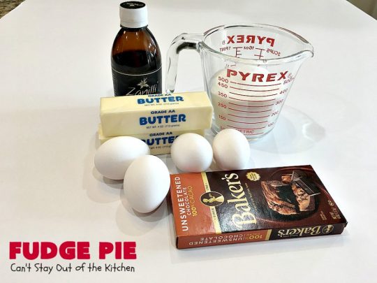 Fudge Pie | Can't Stay Out of the Kitchen | this amazing #ChocolatePie is rich, decadent and absolutely divine! Every bite will have you drooling. It's terrific for company or #holidays like #Easter or #MothersDay. #Pie #FudgePie #chocolate #HolidayDessert #EasterDessert #MothersDayDessert #FudgeDessert 
