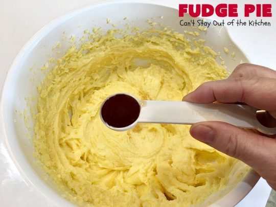 Fudge Pie | Can't Stay Out of the Kitchen | this amazing #ChocolatePie is rich, decadent and absolutely divine! Every bite will have you drooling. It's terrific for company or #holidays like #Easter or #MothersDay. #Pie #FudgePie #chocolate #HolidayDessert #EasterDessert #MothersDayDessert #FudgeDessert 