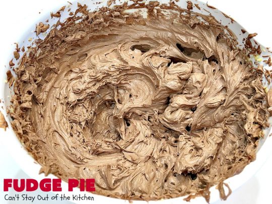 Fudge Pie | Can't Stay Out of the Kitchen | this amazing #ChocolatePie is rich, decadent and absolutely divine! Every bite will have you drooling. It's terrific for company or #holidays like #Easter or #MothersDay. #Pie #FudgePie #chocolate #HolidayDessert #EasterDessert #MothersDayDessert #FudgeDessert 
