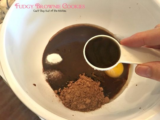 Fudgy Brownie Cookies | Can't Stay Out of the Kitchen | These #chocolate #cookies are awesome. I've made them 3 times in 2 weeks! They use 3 kinds of chocolate & are great for #holiday #baking. #dessert 