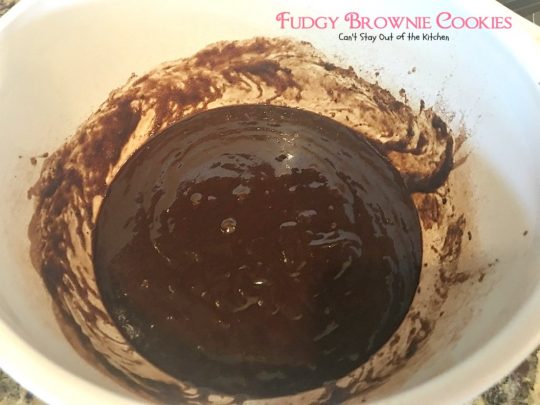 Fudgy Brownie Cookies | Can't Stay Out of the Kitchen | These #chocolate #cookies are awesome. I've made them 3 times in 2 weeks! They use 3 kinds of chocolate & are great for #holiday #baking. #dessert 